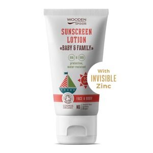 Opaľovacie telové mlieko v tube Baby & Family SPF 50 Wooden Spoon 150ml