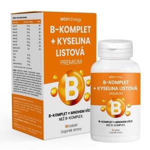 B-Komplet + Kyselina listová PREMIUM MOVit Energy 90 tabliet