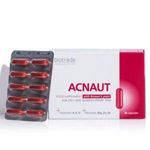 Doplnok stravy s pivovarskými kvasnicami pre mastnú a problematickú pleť Acnaut Biotrade 30ks