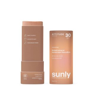 Tónovacia 100% minerálna ochranná tyčinka na tvár a pery ATTITUDE (SPF 30) bez vône 20g