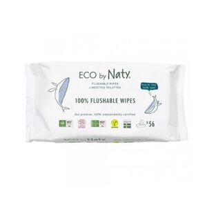 Vlhčené obrúsky ECO by Naty bez vône - splachovateľné - výhodné balenie 3 x 56ks