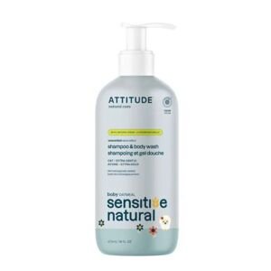 Detské telové mydlo a šampón (2 v 1) ATTITUDE s ovsom - pre citlivú pokožku 473ml