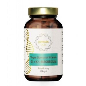 Lipozomálny vitamín D3+K2+Magnézium Vegan Puravia LABS 30kapsúl
