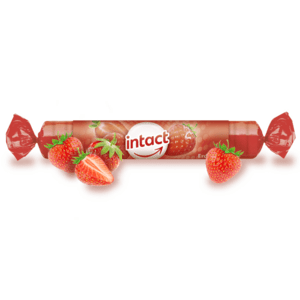 INTACT rolka hroznový cukor s vitamín C jahoda 40 g