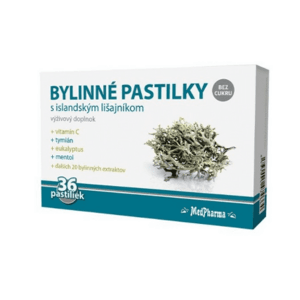 MEDPHARMA Bylinné pastilky bez cukru 36 kusov