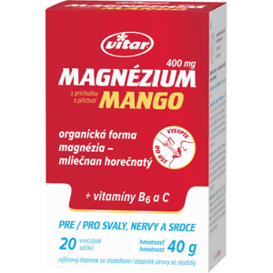 VITAR Magnézium 400 mg + vitamíny B6 a C 20 vrecúšok