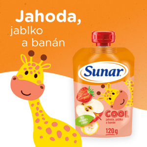 SUNAR Cool ovocná kapsička jahoda banán jablko 12m+ 120 g