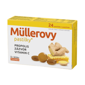 DR. MÜLLER Müllerove pastilky propolis zázvor vitamín C 24 ks