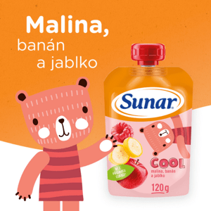 SUNAR Cool ovocná kapsička malina banán jablko 12m+ 120 g