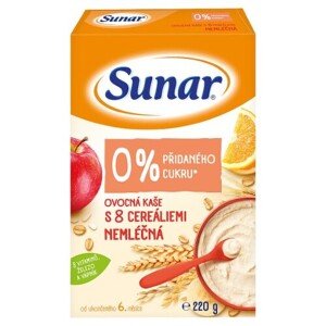 SUNAR Ovocná nemliečna kaša s 8 cereáliami 220 g