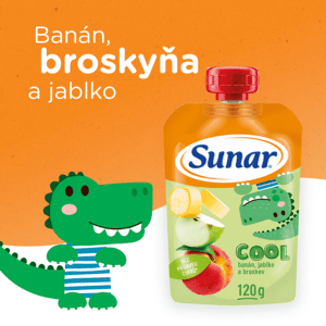 SUNAR Cool ovocná kapsička broskyňa banán jablko 12m+ 120 g