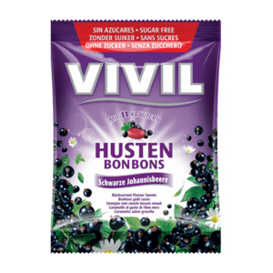 VIVIL Cukríky husten čierne ríbezle 60 g