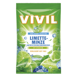 VIVIL Drops s príchuťou limetka a pepermint s vitamínom C 60 g