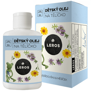 LEROS Bio detský olej na telíčko s materinou dúškou a nechtíkom 100 ml