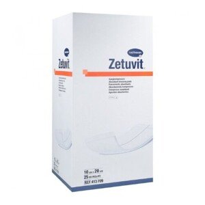 ZETUVIT Kompres nasiakavý sterilný 10x20 cm 25 kusov