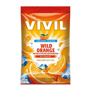 VIVIL Bonbons wild orange drops s príchuťou pomaranča s vitamínom C bez cukru 60 g