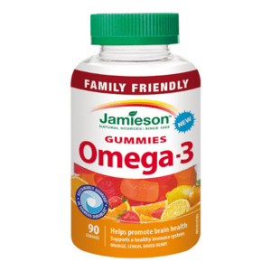 JAMIESON Omega-3 gummies želatínové pastilky mix ovocných príchutí 90 ks
