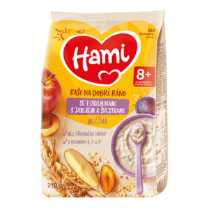 HAMI Mliečna kaša so 7 obilninami jablko a slivky 210 g