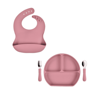 MARTONS Silikónová jedálenská sada 4-dielna dark pink set
