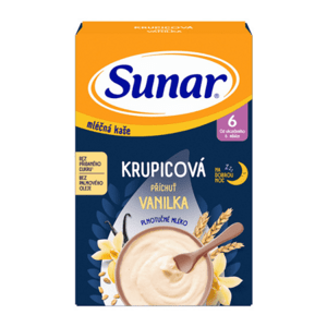 SUNAR Mliečna kaša krupicová na dobrú noc vanilka 6+ 210 g