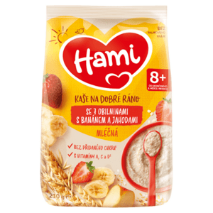 HAMI Mliečna kaša so 7 obilninami banán-jahoda 210 g