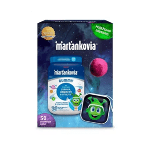 WALMARK Marťankovia gummy s echinaceou želatínové tablety, jahoda a čerešňa 50 ks + darček peňaženka set