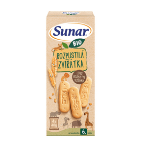 SUNAR Roztopašné zvieratká bio sušienky ľahko rozpustné 4 x 40 g