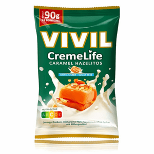 VIVIL Bonbons cremelife drops karamel a oriešok 90 g