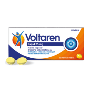 VOLTAREN Rapid 25 mg pre rýchlu uľavu od bolesti 20 kapsúl - balenie 2 ks