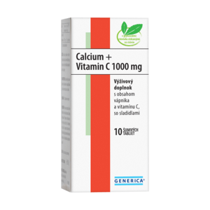 GENERICA Calcium + vitamín C 1000 mg 10 šumivých tabliet