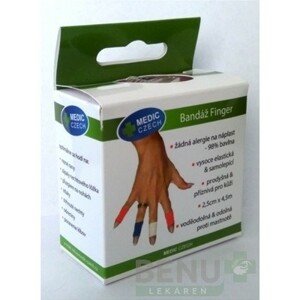 MEDIC Bandáž finger červená 2,5 cm x 4,5 m 1 kus