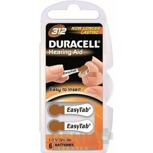 DURACELL HA 312 EASYTAB 1.4V batérie 6ks
