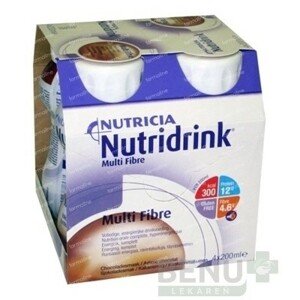 NUTRIDRINK Multifibre s príchuťou čokoláda 4 x 200 ml