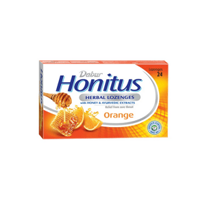 BYLINNÉ PASTILKY DABUR HONITUS pomaranč a med 24 pastiliek