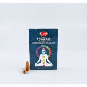 HEM - 7 CHAKRAS jumbo backflow vonné kužele 20ks