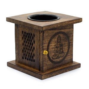 AWM Veľká Aroma Lampa z Mangového Dreva - Budha 1ks