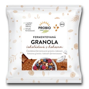 PROBIO Müsli chrumkavé - granola fermentovaná čokoládová s kokosom BIO 50 g