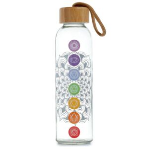 Chakra Sklenená fľaša s bambusovým viečkom 500ml