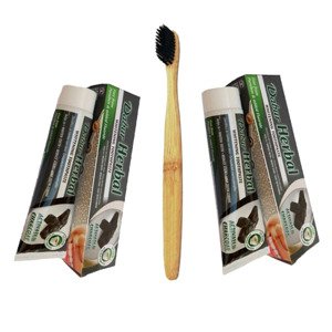 2x Dabur bieliaca zubná pasta s aktívnym uhlím 100ml + kefka zadarmo